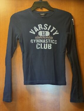 abercrombie kids Navy Blue Varsity Gymnastics Club Long Sleeve Tee